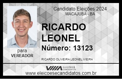 Candidato RICARDO LEONEL  2024 - MACAJUBA - Eleições