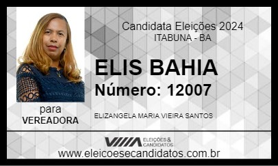 Candidato ELIS BAHIA 2024 - ITABUNA - Eleições