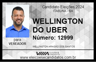 Candidato WELLINGTON DO UBER 2024 - ITABUNA - Eleições