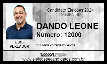 Candidato DANDO LEONE 2024 - ITABUNA - Eleições