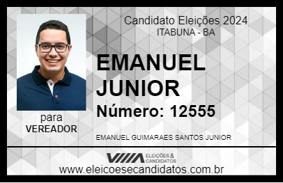 Candidato EMANUEL JUNIOR 2024 - ITABUNA - Eleições