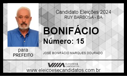 Candidato BONIFÁCIO 2024 - RUY BARBOSA - Eleições