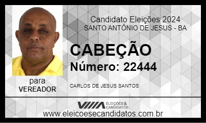 Candidato CABEÇÃO 2024 - SANTO ANTÔNIO DE JESUS - Eleições