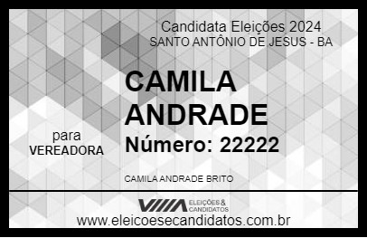 Candidato CAMILA ANDRADE 2024 - SANTO ANTÔNIO DE JESUS - Eleições