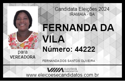 Candidato FERNANDA DA VILA 2024 - IRAMAIA - Eleições