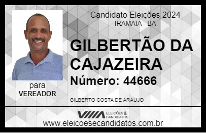 Candidato GILBERTÃO DA CAJAZEIRA 2024 - IRAMAIA - Eleições