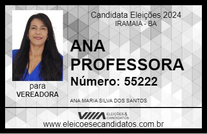 Candidato ANA PROFESSORA 2024 - IRAMAIA - Eleições