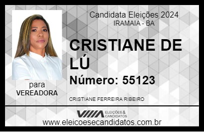 Candidato CRISTIANE DE LÚ 2024 - IRAMAIA - Eleições