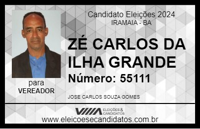 Candidato ZÉ CARLOS DA ILHA GRANDE 2024 - IRAMAIA - Eleições