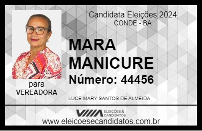 Candidato MARA MANICURE 2024 - CONDE - Eleições