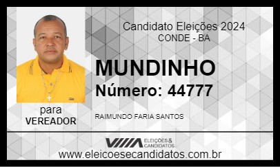 Candidato MUNDINHO 2024 - CONDE - Eleições