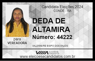 Candidato DEDA DE ALTAMIRA 2024 - CONDE - Eleições