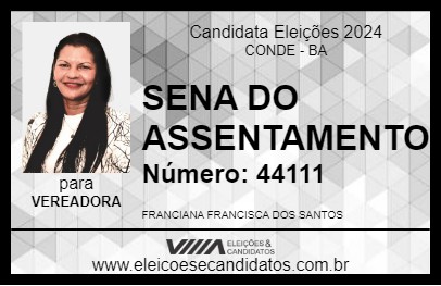 Candidato SENA DO ASSENTAMENTO 2024 - CONDE - Eleições