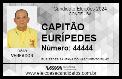 Candidato CAPITÃO EURÍPEDES 2024 - CONDE - Eleições