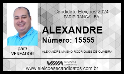 Candidato ALEXANDRE 2024 - PARIPIRANGA - Eleições