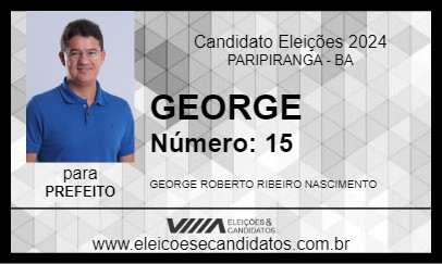 Candidato GEORGE 2024 - PARIPIRANGA - Eleições