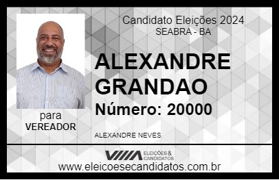 Candidato ALEXANDRE GRANDAO 2024 - SEABRA - Eleições