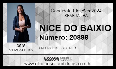 Candidato NICE DO BAIXIO 2024 - SEABRA - Eleições