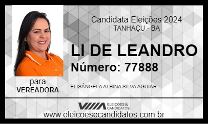 Candidato LI DE LEANDRO 2024 - TANHAÇU - Eleições