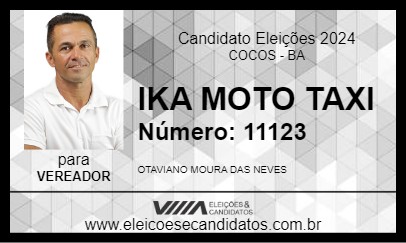 Candidato IKA MOTO TAXI 2024 - COCOS - Eleições