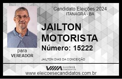 Candidato JAILTON MOTORISTA 2024 - ITANAGRA - Eleições