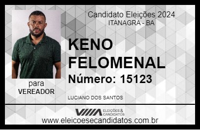 Candidato KENO FELOMENAL 2024 - ITANAGRA - Eleições