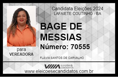 Candidato BAGE DE MESSIAS  2024 - LAFAIETE COUTINHO - Eleições