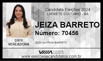 Candidato JEIZA BARRETO 2024 - LAFAIETE COUTINHO - Eleições