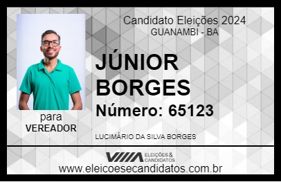 Candidato JÚNIOR BORGES 2024 - GUANAMBI - Eleições