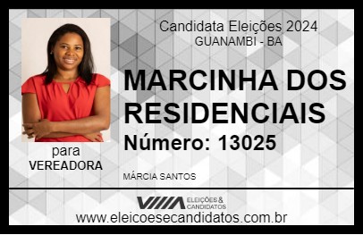 Candidato MARCINHA DOS RESIDENCIAIS 2024 - GUANAMBI - Eleições