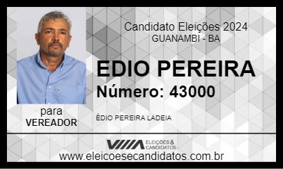 Candidato EDIO PEREIRA 2024 - GUANAMBI - Eleições