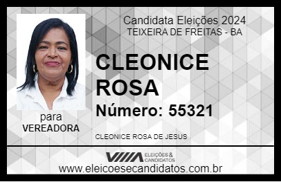 Candidato CLEONICE ROSA 2024 - TEIXEIRA DE FREITAS - Eleições