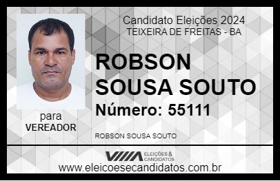 Candidato ROBSON SOUSA SOUTO 2024 - TEIXEIRA DE FREITAS - Eleições