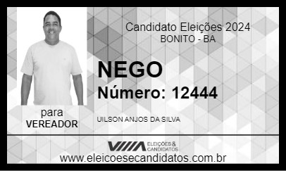 Candidato NEGO 2024 - BONITO - Eleições