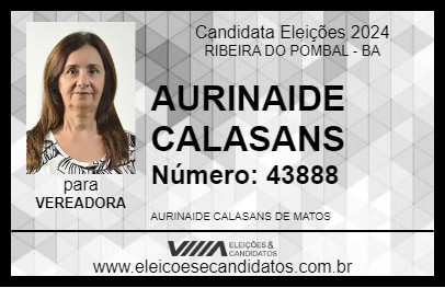 Candidato AURINAIDE CALASANS 2024 - RIBEIRA DO POMBAL - Eleições