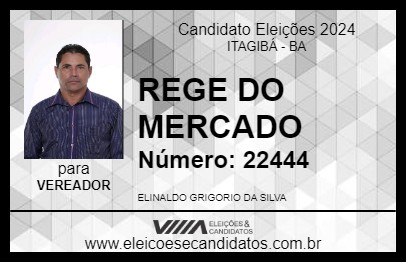 Candidato REGE DO MERCADO 2024 - ITAGIBÁ - Eleições