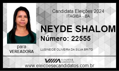 Candidato NEYDE SHALOM 2024 - ITAGIBÁ - Eleições