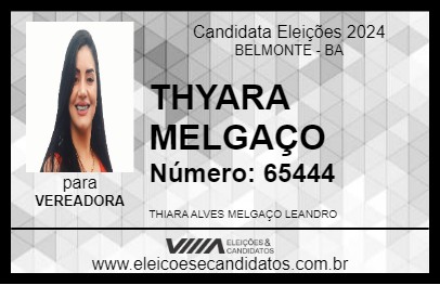 Candidato THYARA MELGAÇO 2024 - BELMONTE - Eleições