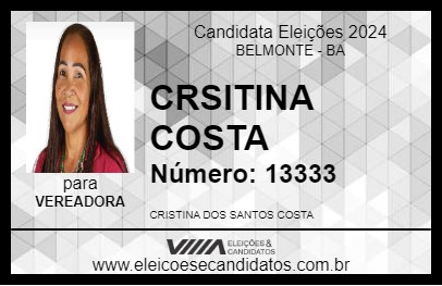 Candidato CRISTINA COSTA 2024 - BELMONTE - Eleições