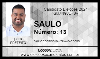 Candidato SAULO 2024 - QUIJINGUE - Eleições