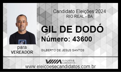 Candidato GIL DE DODÓ 2024 - RIO REAL - Eleições