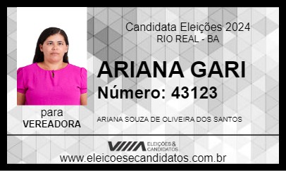 Candidato ARIANA GARI 2024 - RIO REAL - Eleições