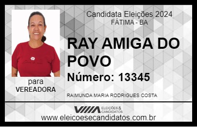 Candidato RAY AMIGA DO POVO 2024 - FÁTIMA - Eleições