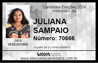 Candidato JULIANA SAMPAIO 2024 - ITABERABA - Eleições