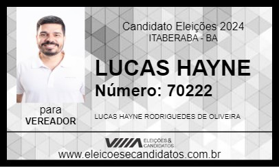 Candidato LUCAS HAYNE 2024 - ITABERABA - Eleições