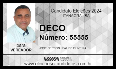 Candidato DECO 2024 - ITANAGRA - Eleições