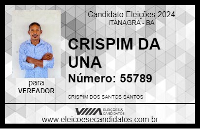 Candidato CRISPIM DA UNA 2024 - ITANAGRA - Eleições