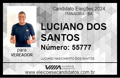 Candidato LUCIANO DOS SANTOS 2024 - ITANAGRA - Eleições