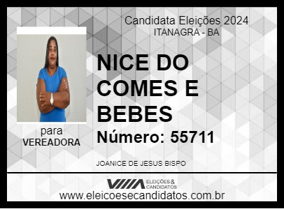 Candidato NICE DO COMES E BEBES 2024 - ITANAGRA - Eleições