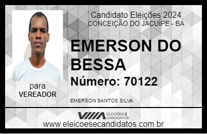 Candidato EMERSON DO BESSA 2024 - CONCEIÇÃO DO JACUÍPE - Eleições